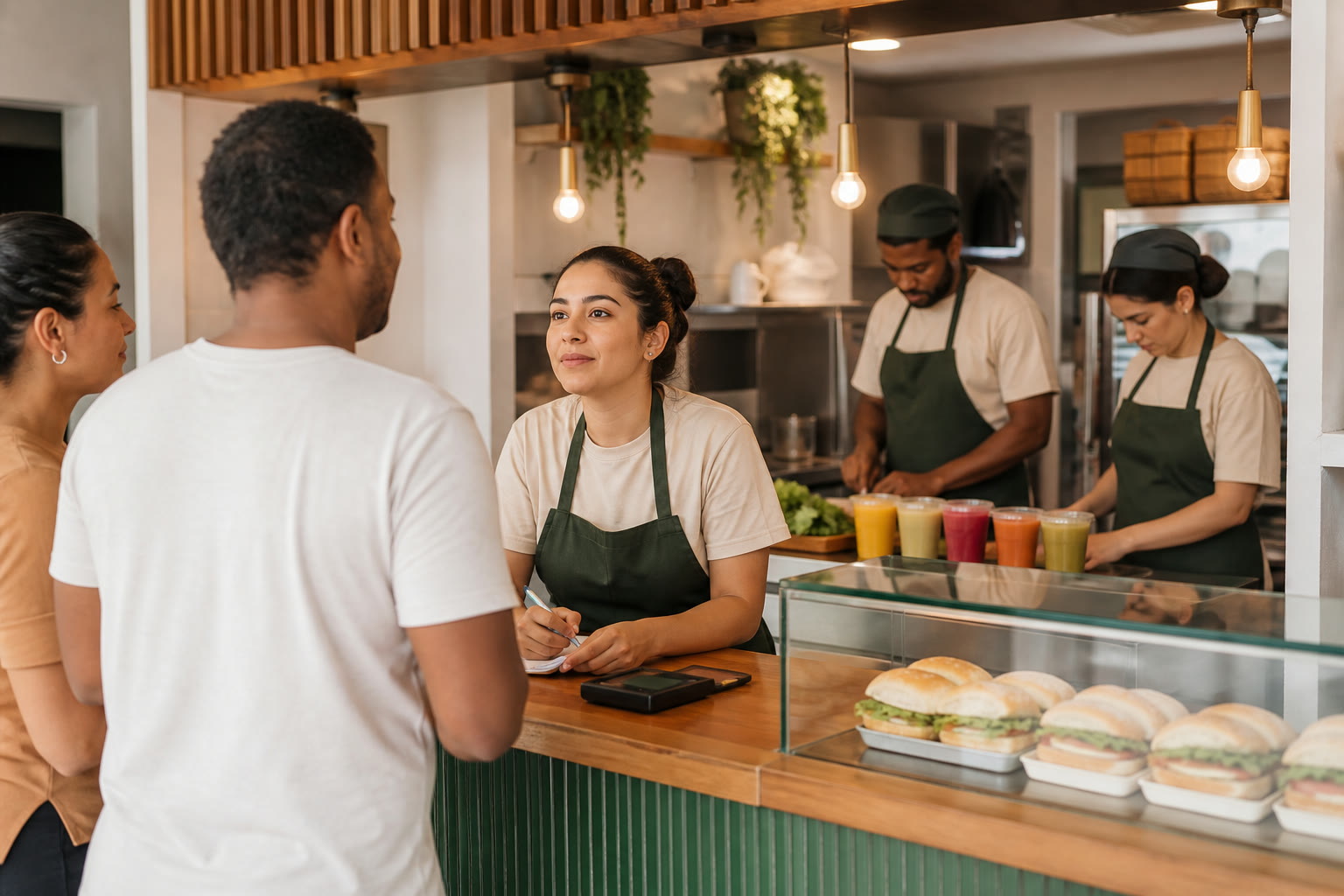 Operação de lanchonete em um estabelecimento de food service